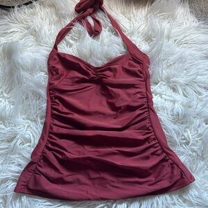 Shade & Shore Halter Swimsuit in Rich Red